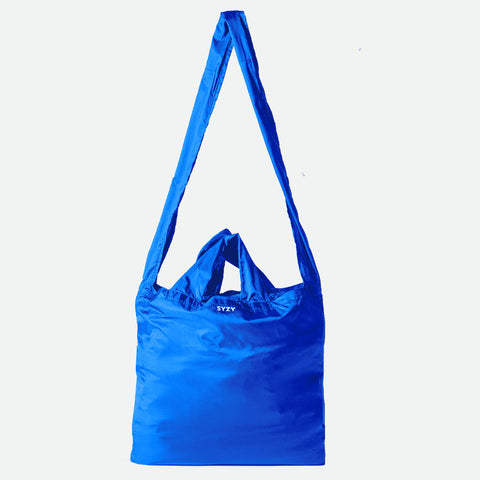 SYZY Tetra Tote Bag in blue cobalt colour with both shoulder and hand strap available
