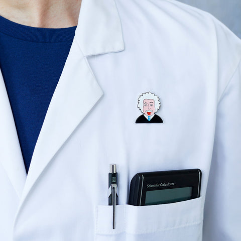 Chattyfeet Enamel Pins (Science) - Einsten adds a playful genius touch to your look—perfect for lab coats, jackets, and curious minds