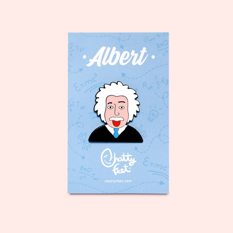 Chattyfeet Enamel Pins (Science) — a playful Einstein-inspired design, perfect for science lovers who enjoy a clever, whimsical touch