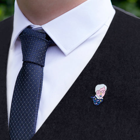 Chattyfeet Enamel Pins (Science) - Stephen adds a smart, playful edge to your look—perfectly styled on a suit for curious, creative minds