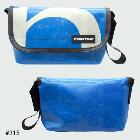 FREITAG F41 HAWAII-FIVE-O messenger bag with a blue tarp and white wording