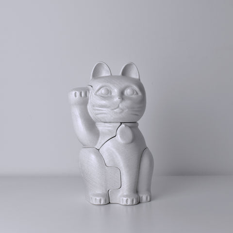 Front view of Locknester Maneki-Neko 3D printed Animal Puzzle