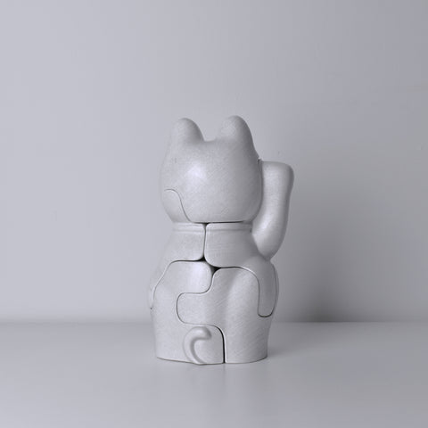 Back view of Locknester Maneki-Neko 3D printed Animal Puzzle