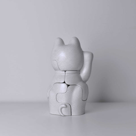 Back view of Locknester Maneki-Neko 3D printed Animal Puzzle