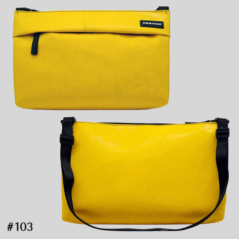 FREITAG F553 LOU Shoulder Bag with a matte yellow tarp design