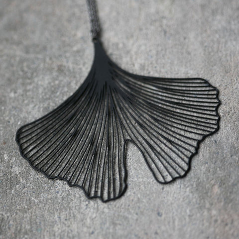 Stainless Steel Pendant - Ginkgo