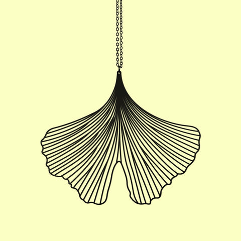 Stainless Steel Pendant - Ginkgo