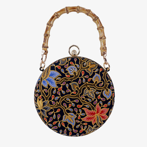 Cocoonese Round Hard Case Bamboo Handle Bag