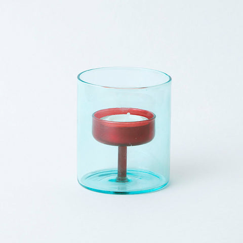 Duo Tone Glass Tea Light Holder