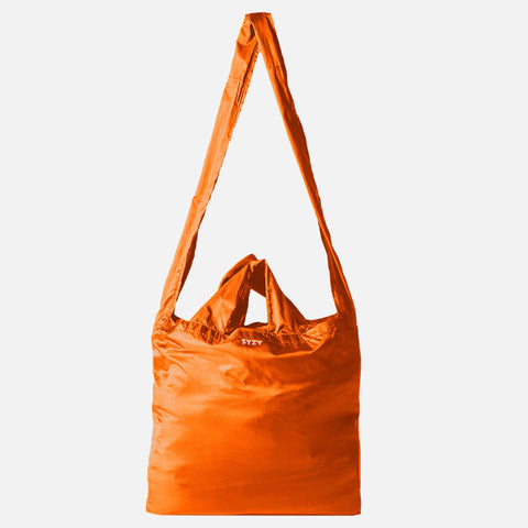 SYZY Tetra Tote Bag in torii orange colour with both shoulder and hand strap available