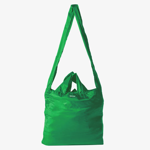 SYZY Tetra Tote Bag in viridian green colour with both shoulder and hand strap available