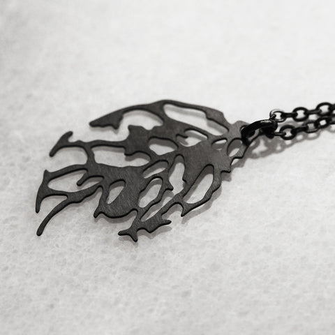 Stainless Steel Pendant - Skeleton Leaf XS