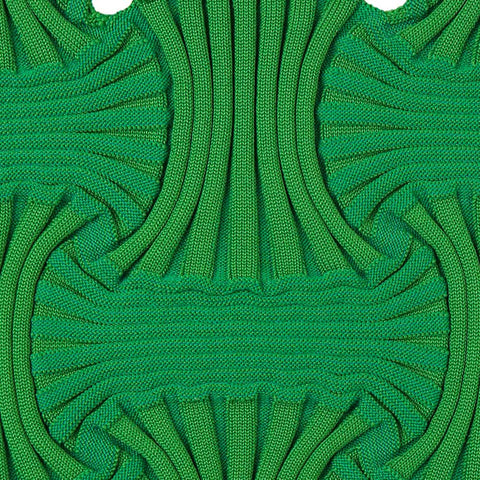 Intricate knit pleats meet bold color—Bow Bag-Bright Green turns texture into a statement, perfect for elevating everyday essentials
