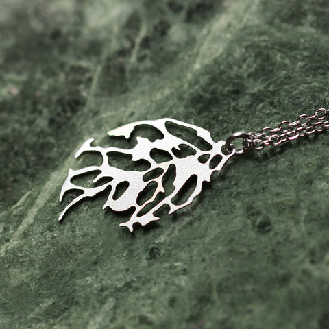 Stainless Steel Pendant - Skeleton Leaf XS