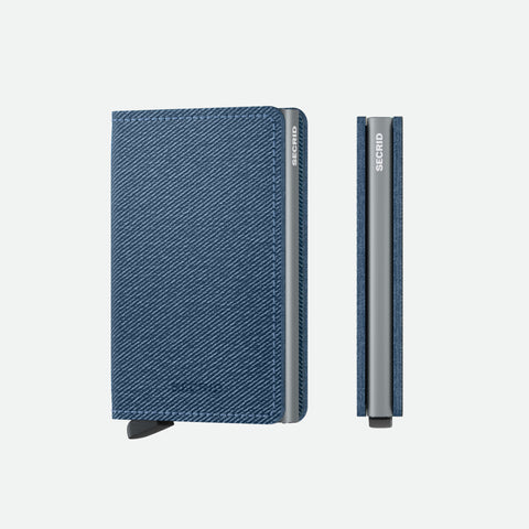 Secrid Slimwallet-Twist- Denim: sleek blue woven texture with a refined, modern style—compact, durable, and effortlessly stylish for everyday carry