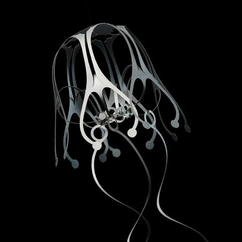 Close-up angled view of KURUKURU Wind Jelly Fish Hanging, by Fukunaga Print Co., Ltd