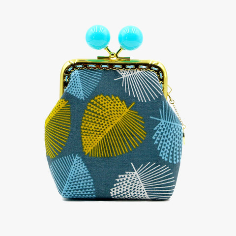 Cocoonese Clutch Purse Fall (Yellow Blue) which is designed in Singapore comes with kiss-lock clasp and beautiful cotton fabrics