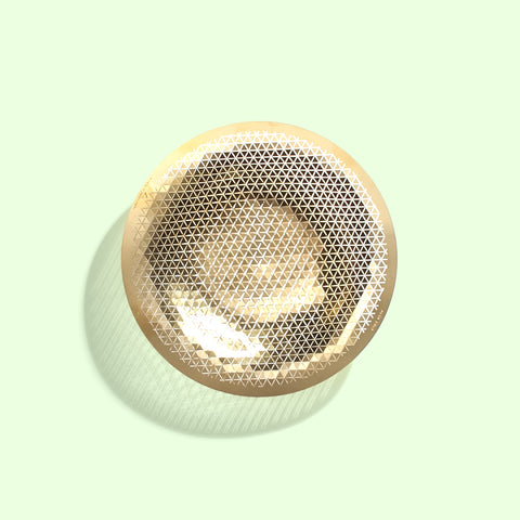 Fundamental Push Solo brass bowl with its geometric pattern and flexibility can be folded into different shapes