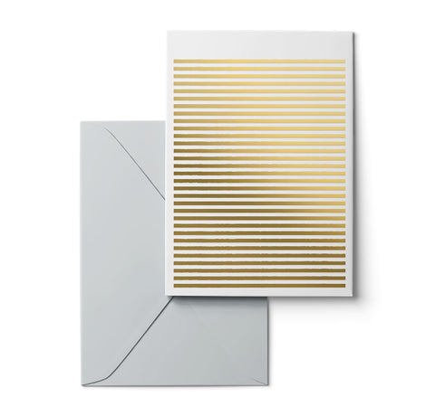 Karte Design Fabrik Greeting Cards (Gold Foil) Stripetown design with envelope