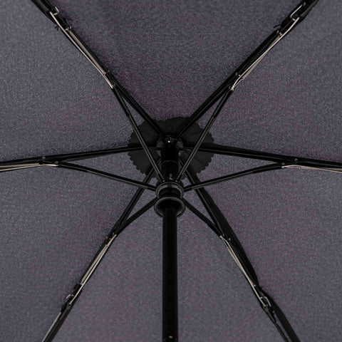 Knirps U.200 Ultra Light Duomatic showcasing the sturdy 3-part ribs made of aluminium and fibreglass which can withstand wind up to 120 km/h