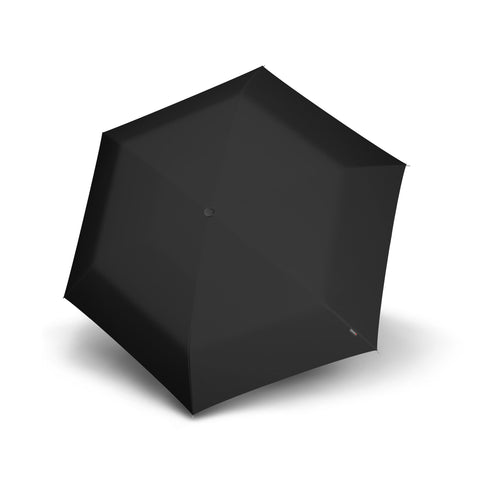 Opened up Knirps U.200 Ultra Light Duomatic umbrella in black colour