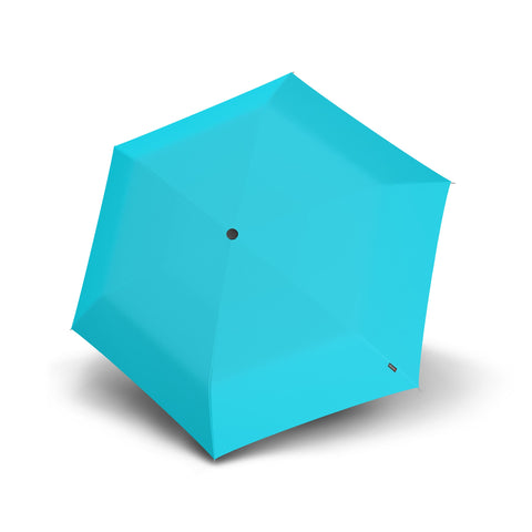 Opened up Knirps US.050 Ultra Light Slim Manual Umbrella in aqua colour