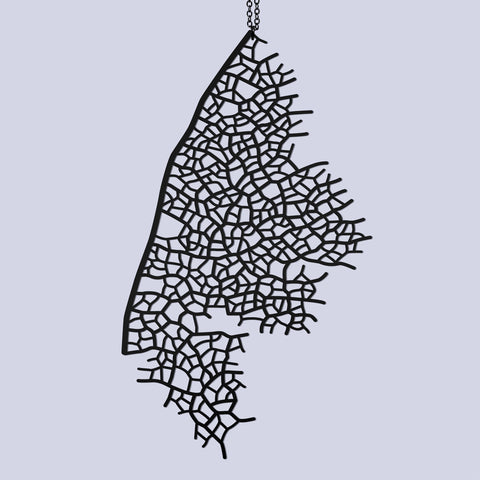 Stainless Steel Pendant - Skeleton Leaf L