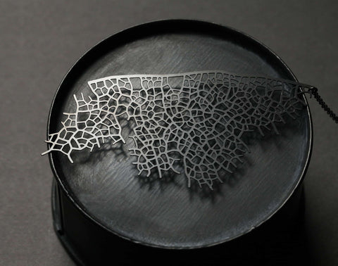 Stainless Steel Pendant - Skeleton Leaf L