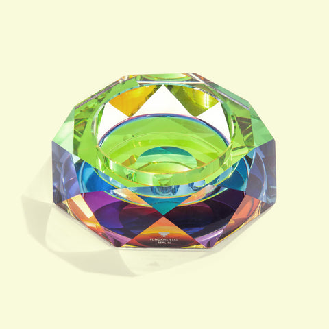 Fundamental Berlin Regenbogen Crystal Bowl is a multicoloured crystal glass bowl when reflect light it create a spectrum of colours