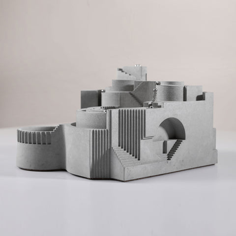 Gambol Brutalist Architectural Marble Run Sculpture