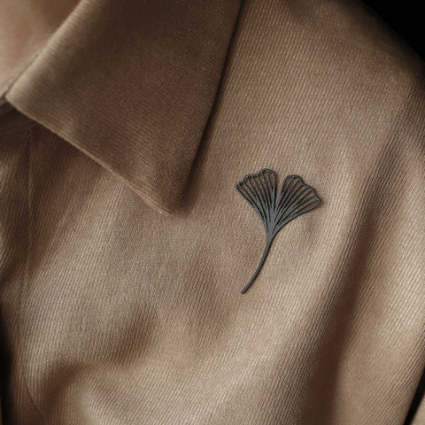 Stainless Steel Brooch - Flying Ginkgo S