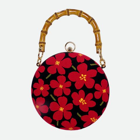 Cocoonese Round Hard Case Bamboo Handle Bag