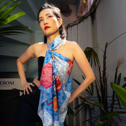 Straits Chinoiserie Scarf (rPET twill fabric)