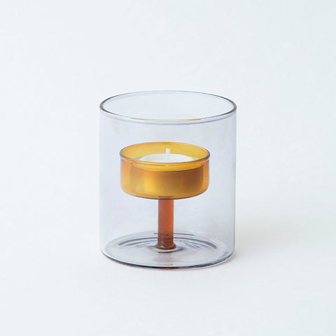 Duo Tone Glass Tea Light Holder