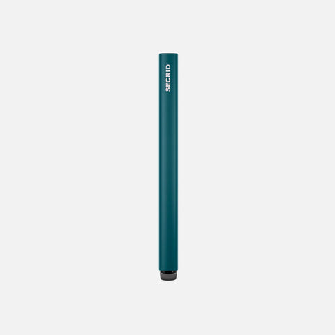 Side view of SECRID Cardprotector Fluted-Teal, slim and minimal with smooth edges and a compact, modern profile