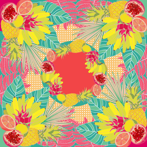 Tropical Tutti Frutti Scarf (rPET twill fabric)