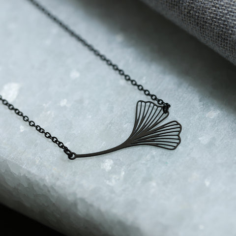 Stainless Steel Pendant -  Flying Gingko S