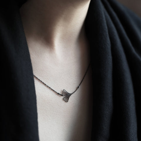 Stainless Steel Pendant -  Flying Gingko S