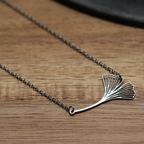 Stainless Steel Pendant -  Flying Gingko S