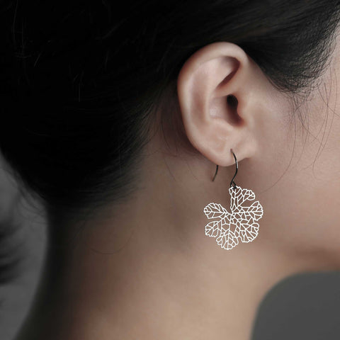 Stainless Steel Earrings - Skeleton Leaf S