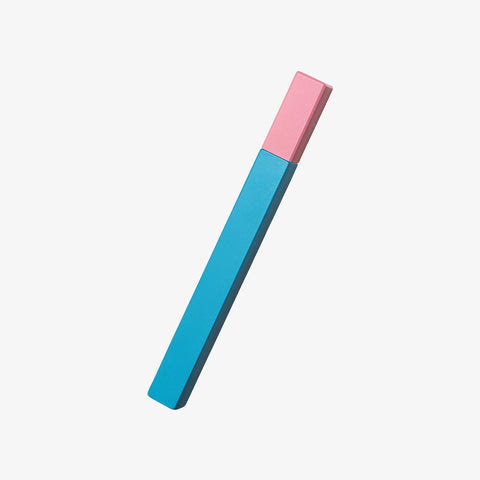 Tsubota Pearl two tone lighter with its slim cubed matchstick shape with a pink top and turquoise bottom