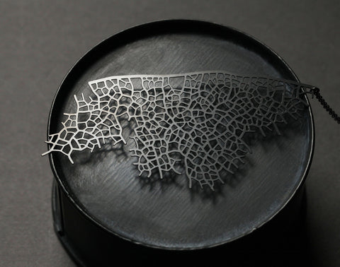 Stainless Steel Pendant - Skeleton Leaf